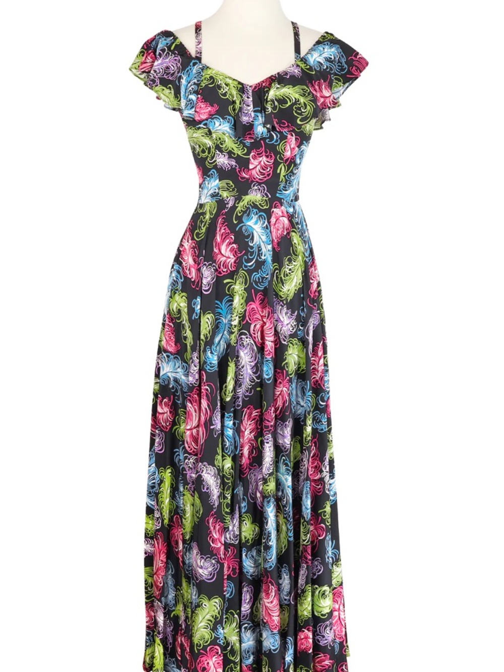 Trashy Diva French Feathers Hollywood Circle Long Dress